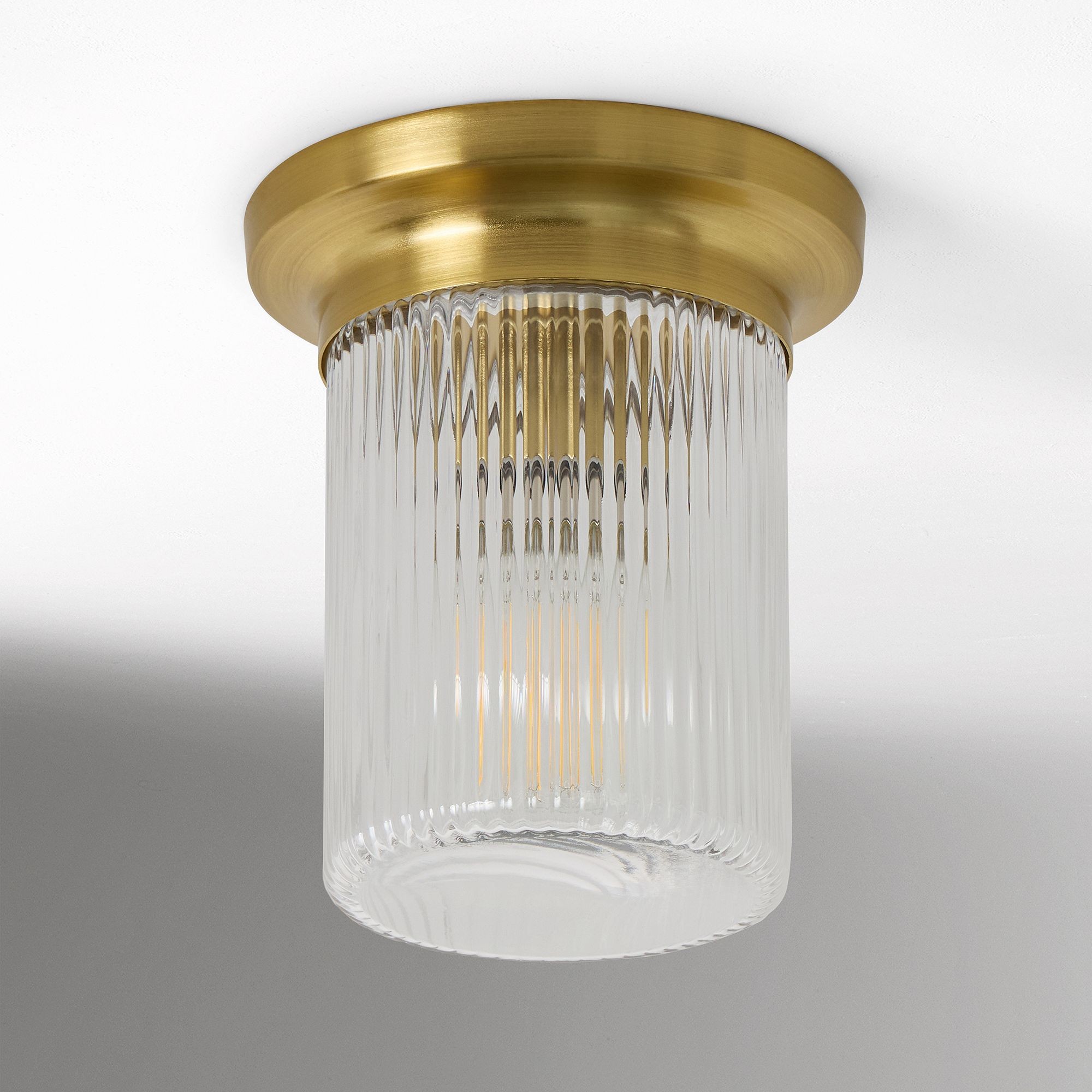Rivora Fluted Glass Flush Mount – Ribbed Durable Ceiling Light T096