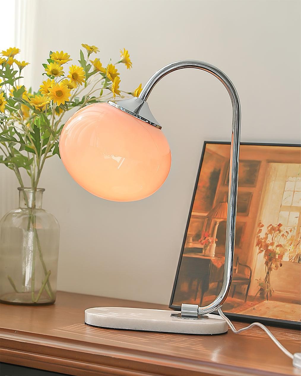Scandinavian Cream Ball Table Lamp For Living Room M454