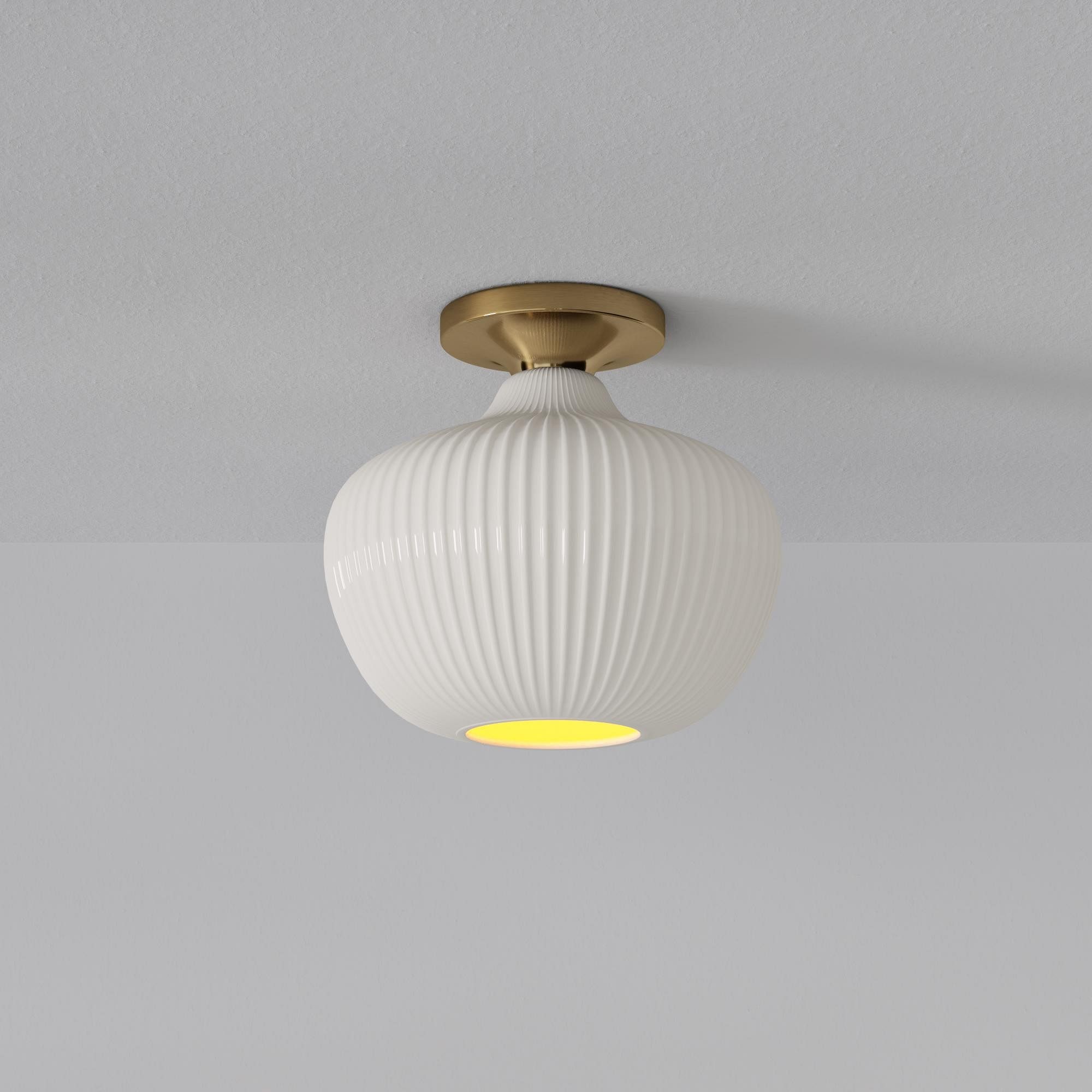 Rivrona Glass Flush Mount Ceiling Light - Modern Champagne Globe Design T107