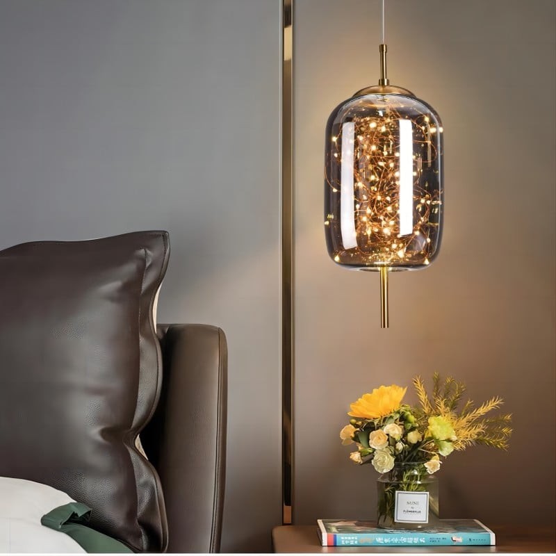 Scandinavian Cylinder Oval Glass Pendant Light M163