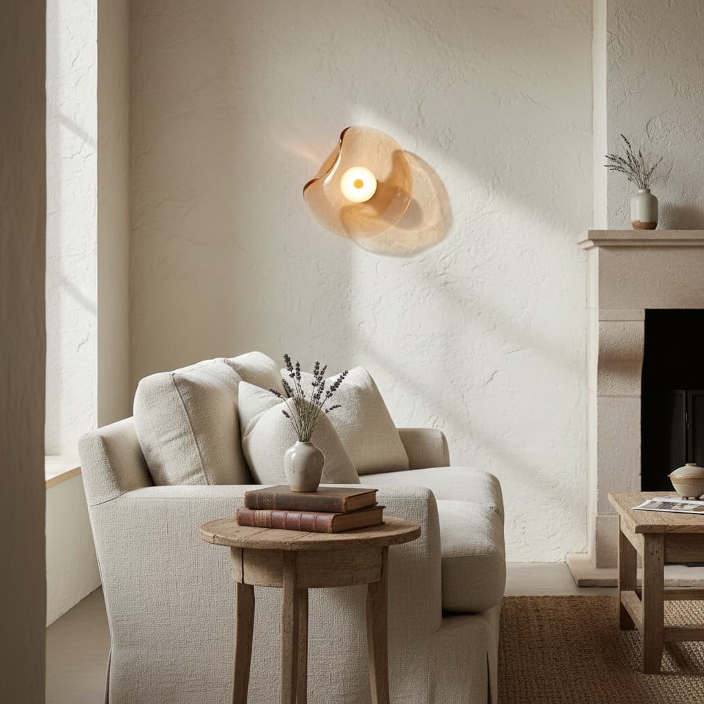 Lunacrest Curved Nebula Inspired Wall Light - Artistic Glass Lighting for Hallway T584