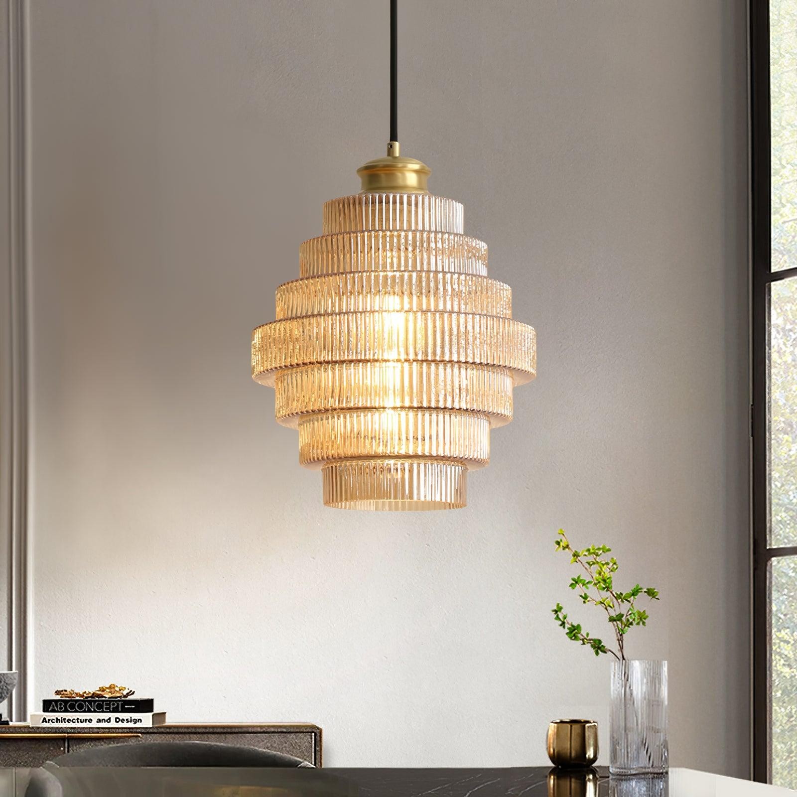 Modern Creative Pleated Design Glass Pendant Lamp M147