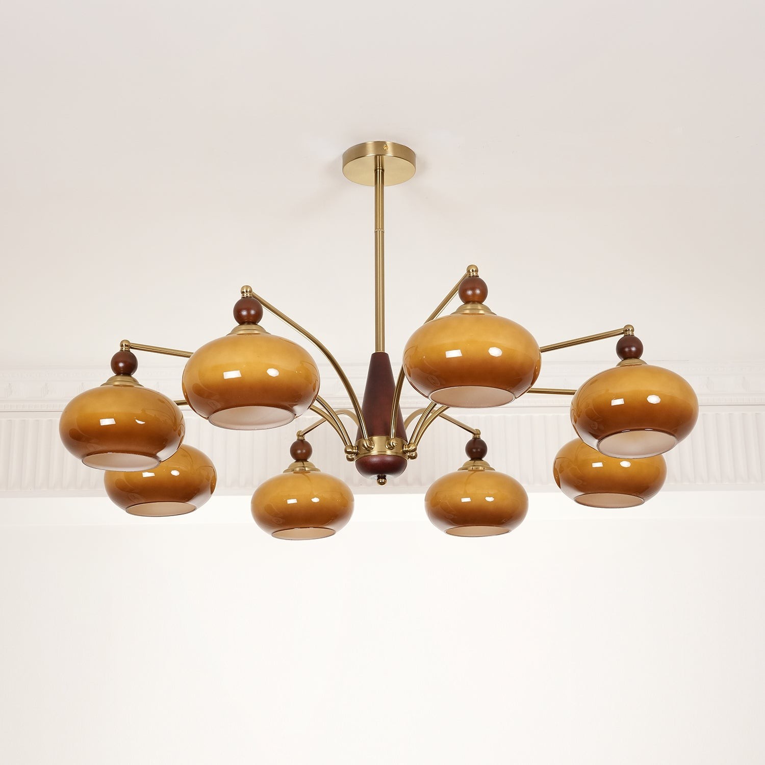 Vintage Multihead Persimmon Chandelier M431
