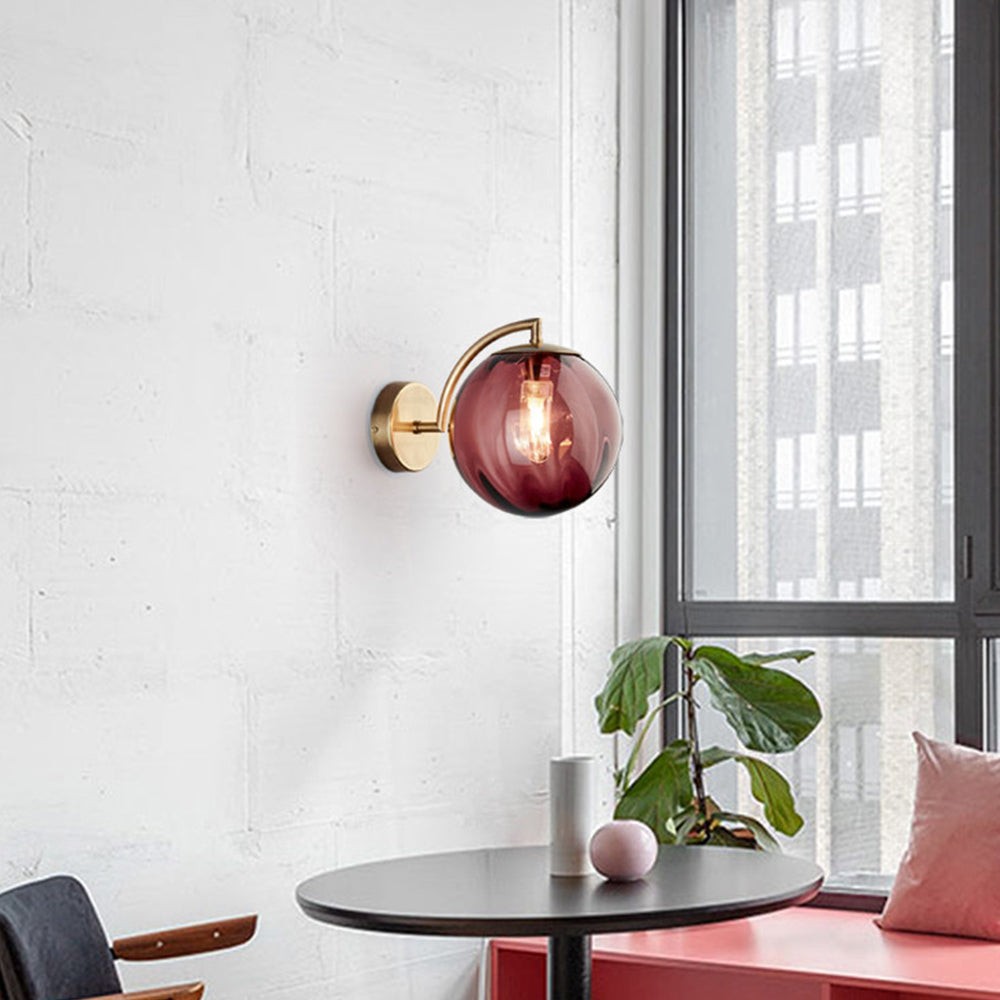 Modern Glass Multi-Color Spherical Gold Lamp Pole Wall Lamp M136