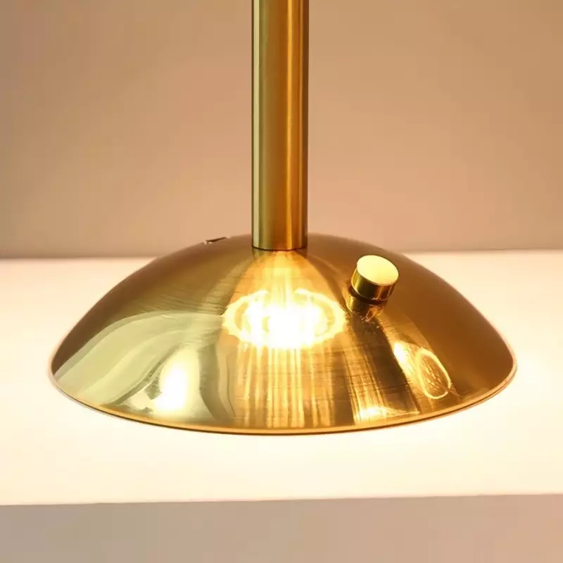 Vintage Pleated Brass Cordless Table Lamp S147