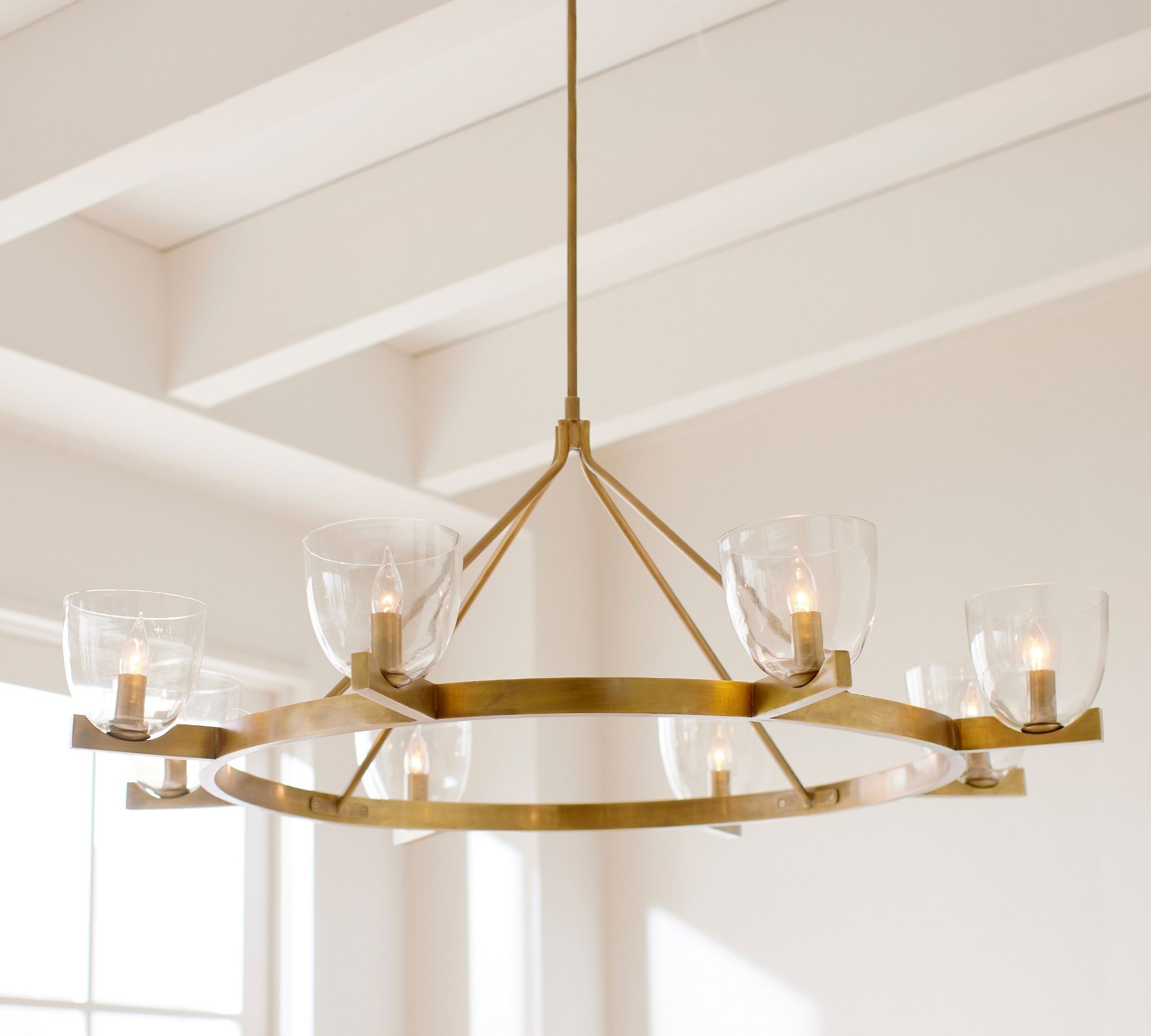 Auria Hand-blown Glass Metal Chandelier - Contemporary Brass Design T061