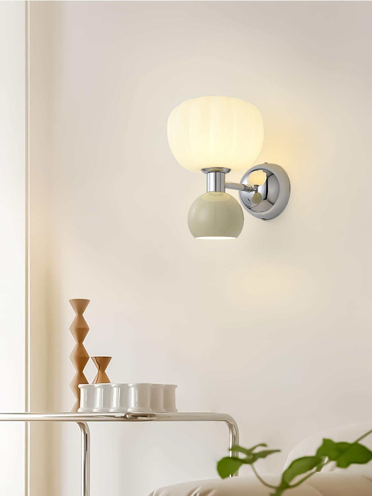 Cream Style Bedroom Bedside Pumpkin Wall Sconce M540