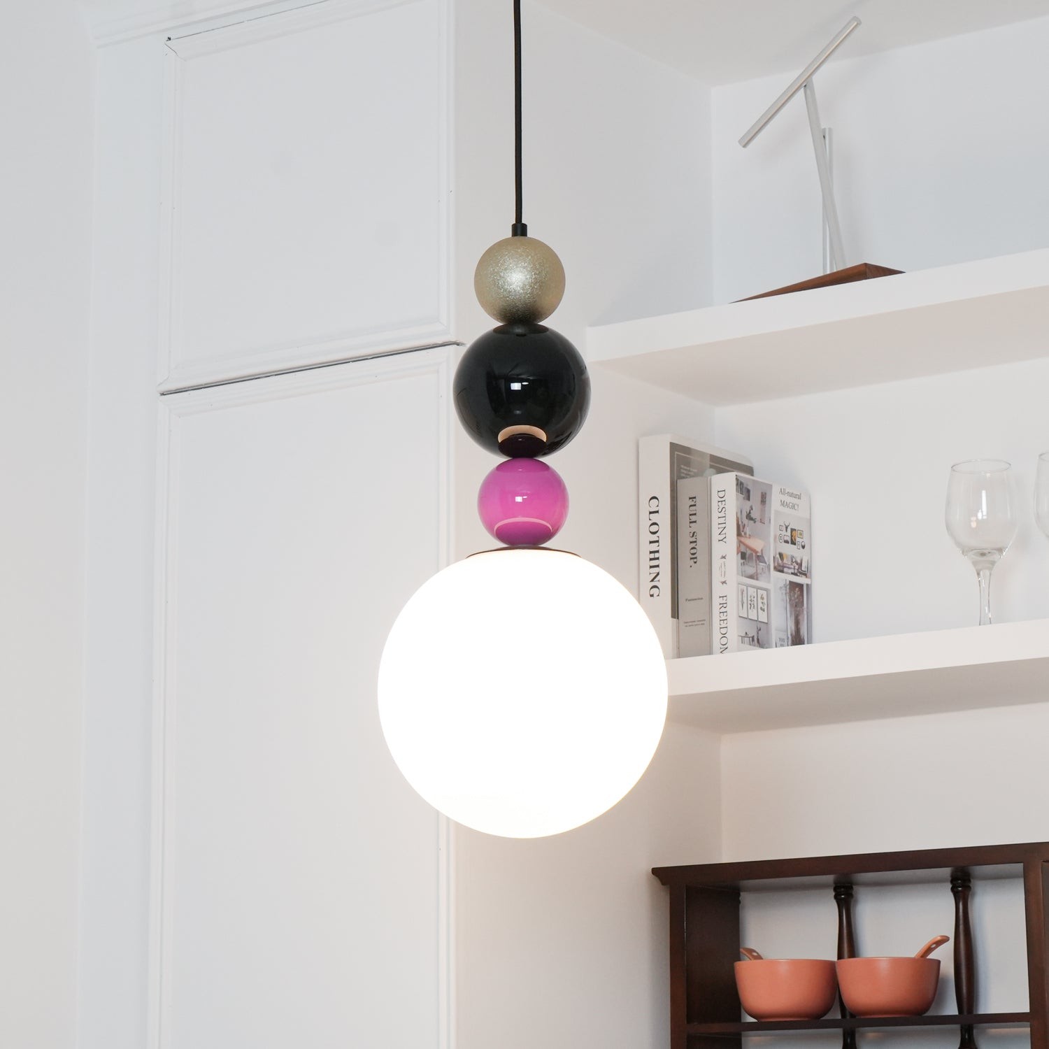 Round Balls Stacking Pink Pendant Lamp M522