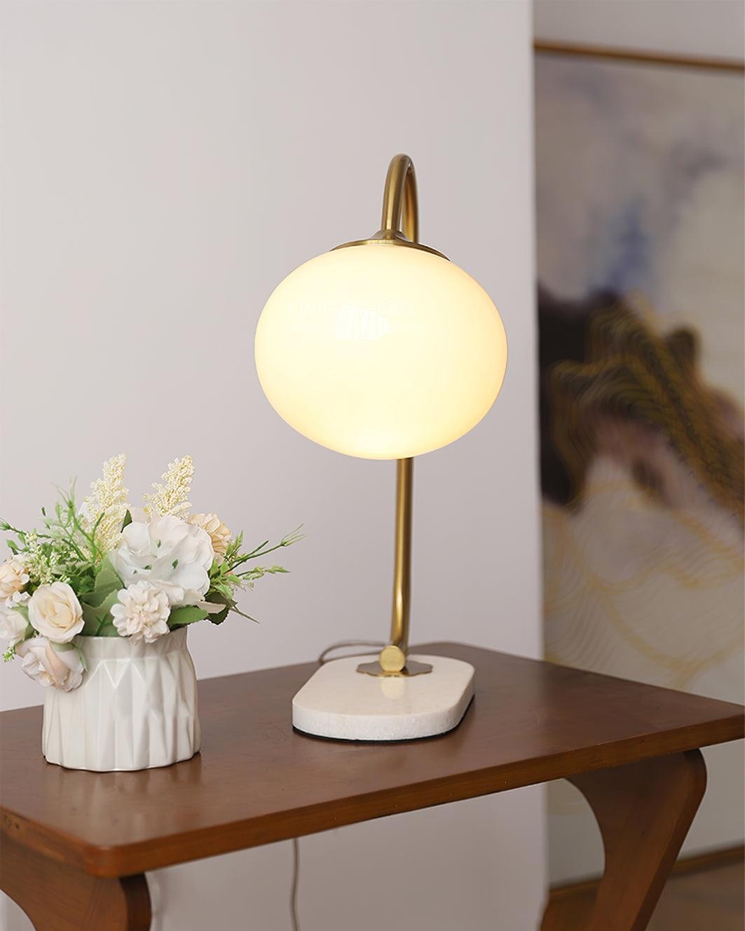 Scandinavian Cream Ball Table Lamp For Living Room M454
