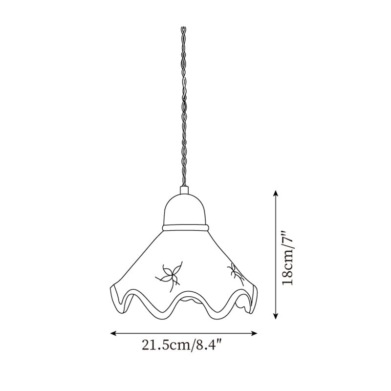 Størrelse A måldiagram: diameter 21,5 cm x høyde 18 cm