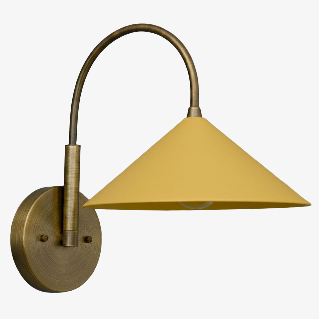 Curva Metal Vintage Wall Sconce - Elegant Cone Shade for Bedrooms T394