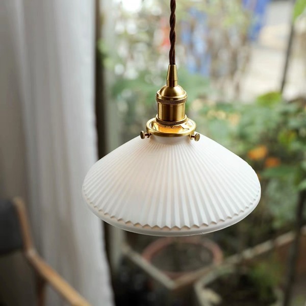 Modern Pleated Ceramic Pendant Light S122