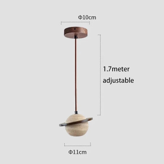 Travertine Planet Pendant Light D927