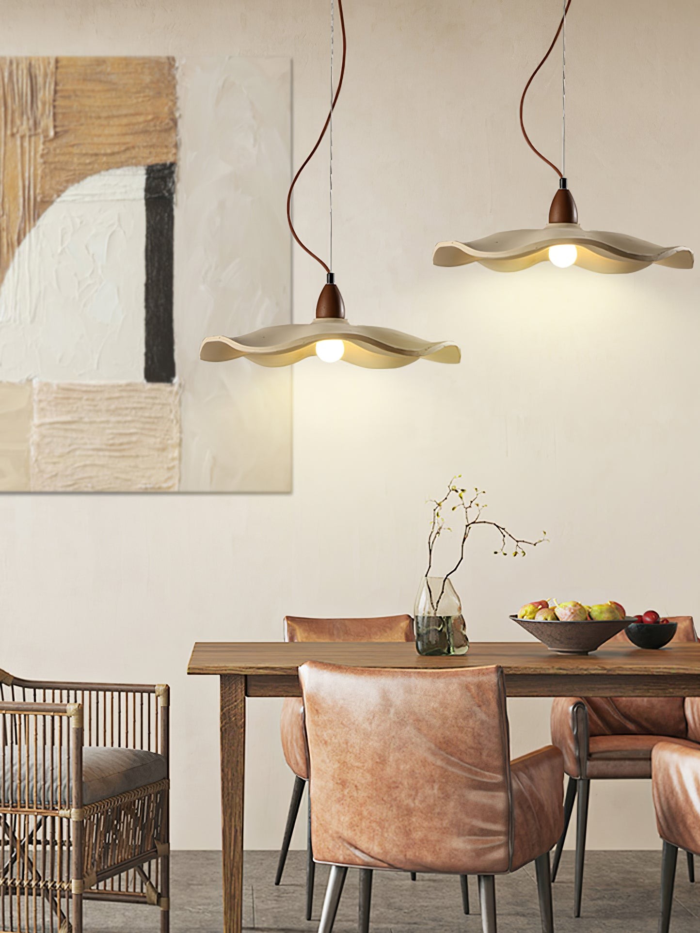 Japanese Wabi-Sabi Style Cement Wave Pendant Lamp M80