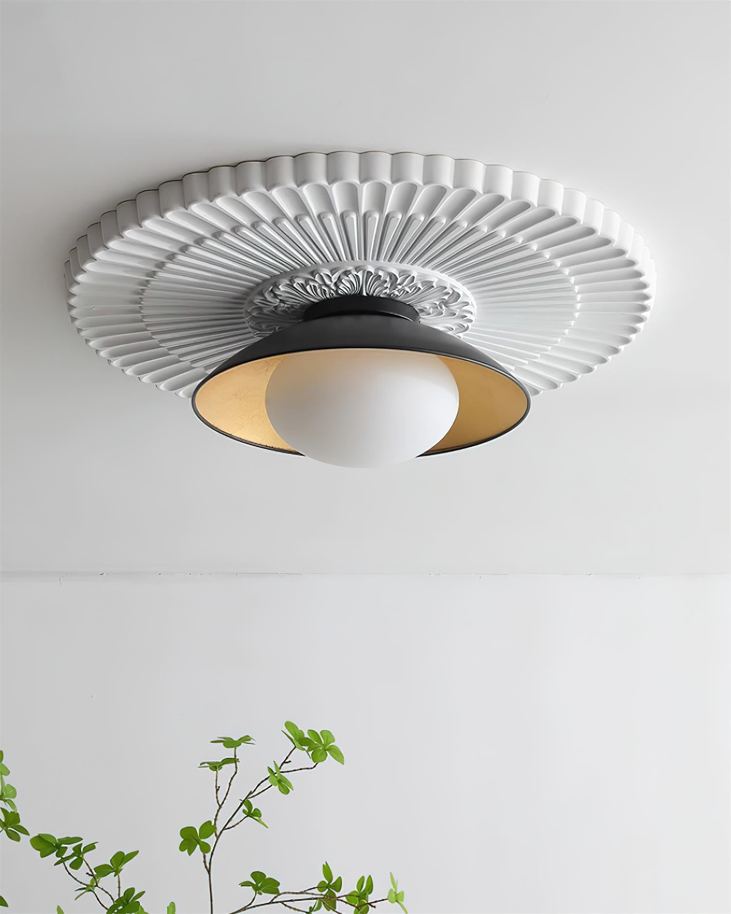 French Retro Flying Saucer Bowl Ceiling Light M236