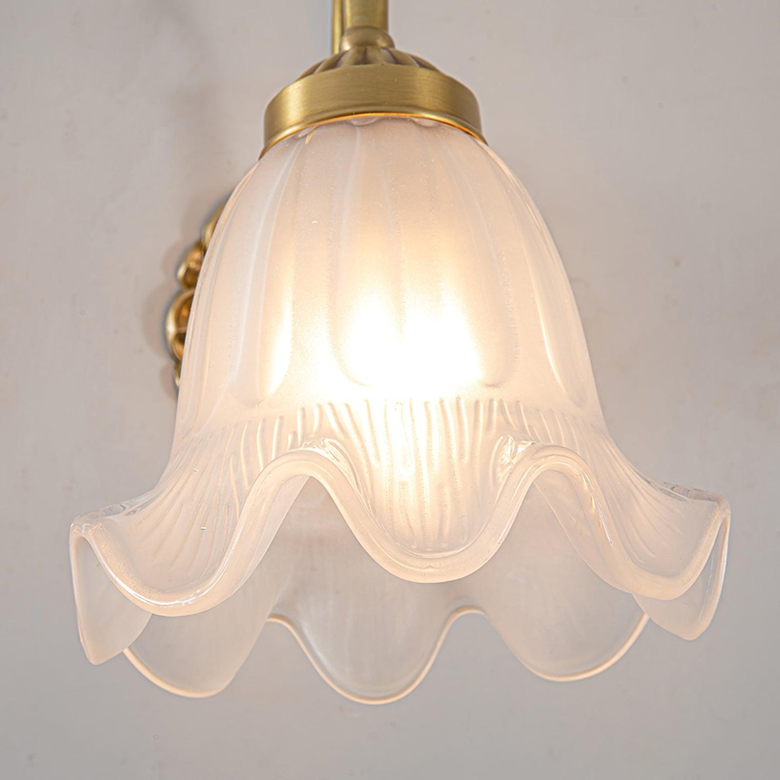 Nordic Modern Retro Elegant Flower Brass Glass Wall Lamp M490
