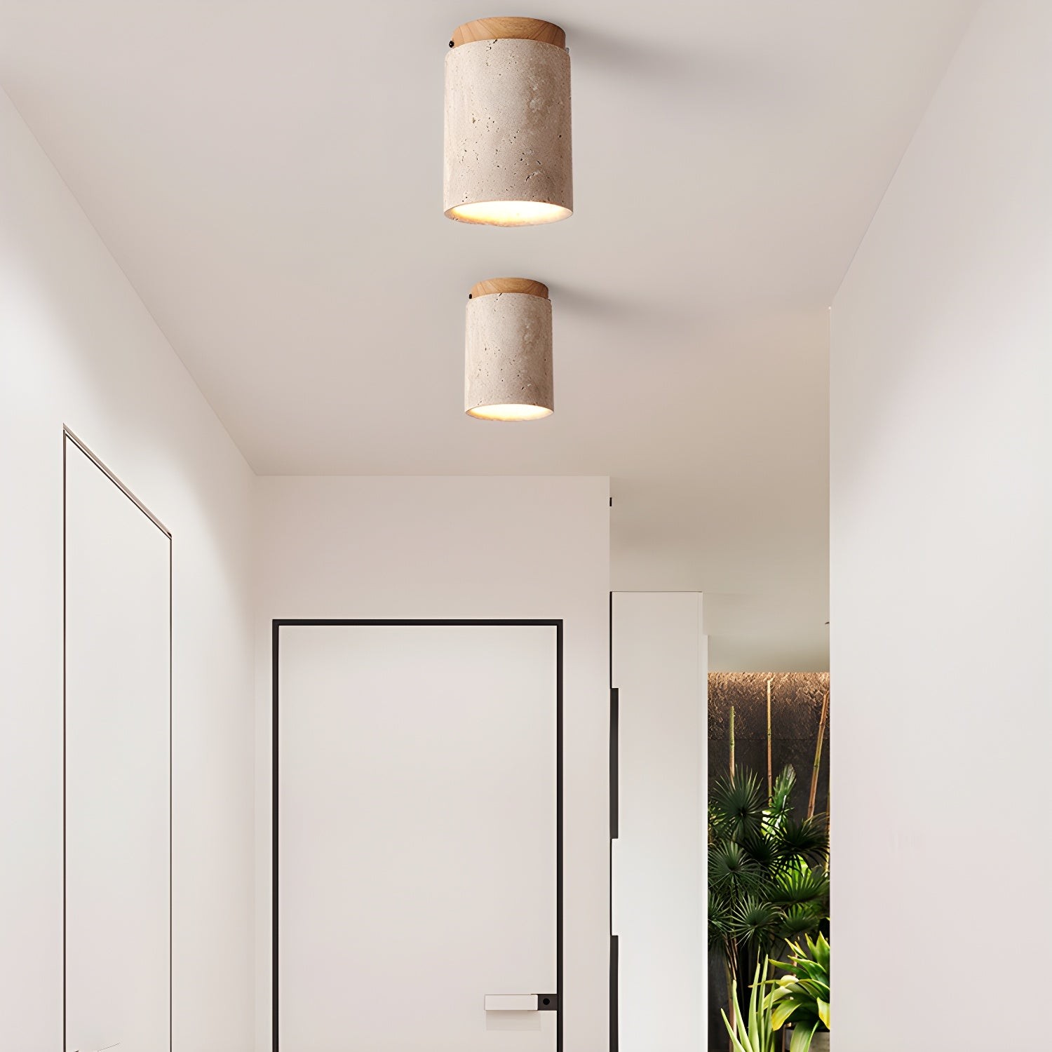 Marble Travertine Column Ceiling Lamp M510