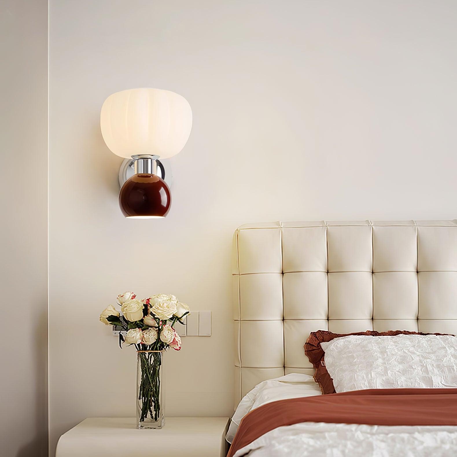 Cream Style Bedroom Bedside Pumpkin Wall Sconce M540