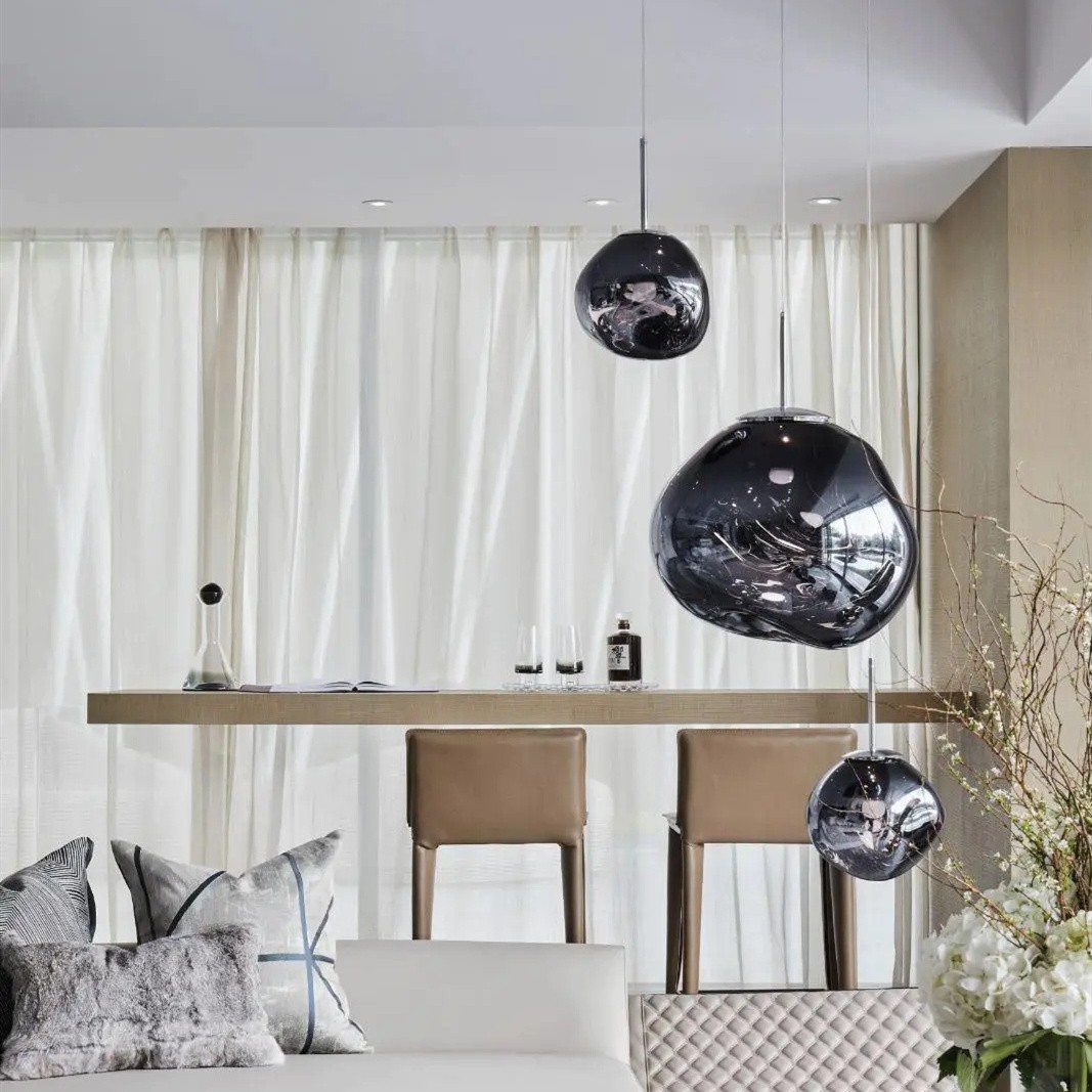 Dynamic Surface Pendant Light For Living Room S09