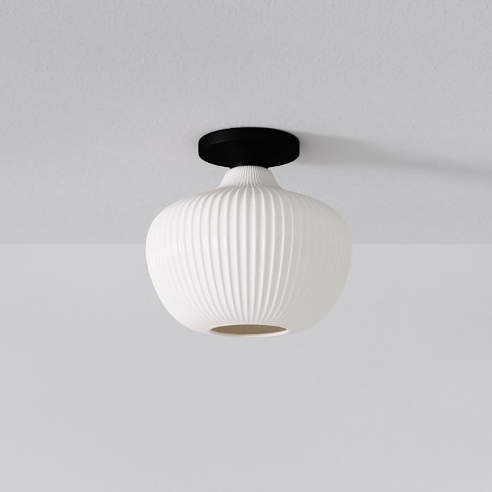 Rivrona Glass Flush Mount Ceiling Light - Modern Champagne Globe Design T107