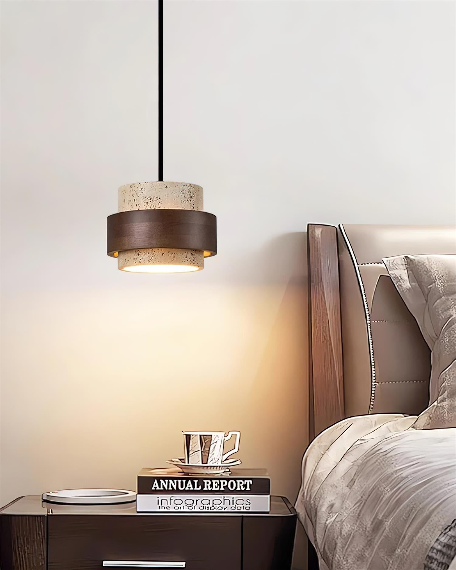 Cylinder Travertine Pendant Lamp M271