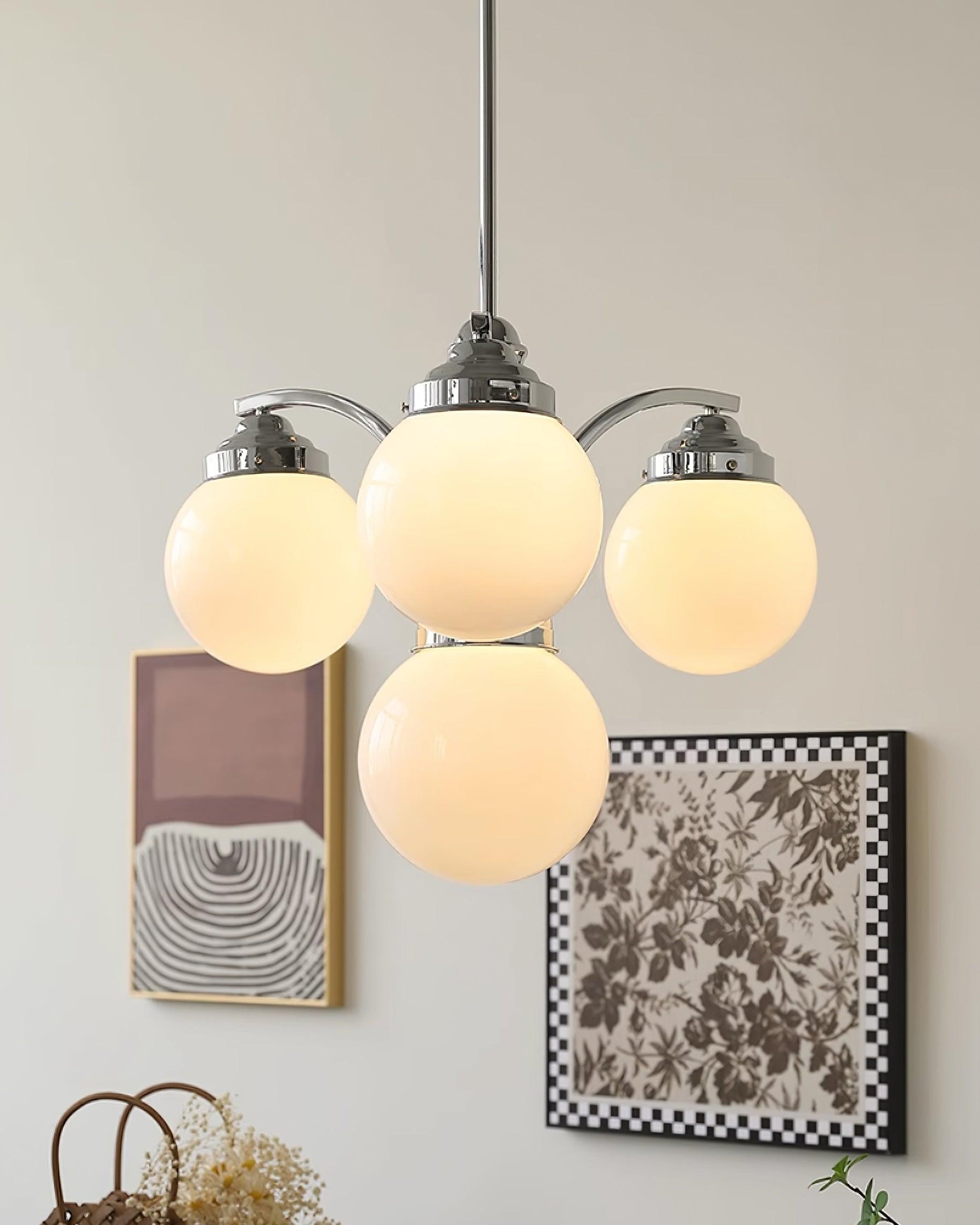 French Elegant Glass Orb Chandelier M531