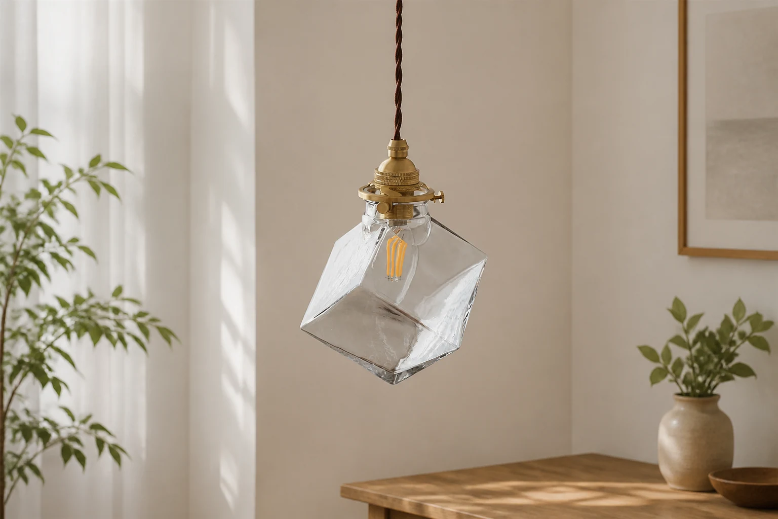 Szklana lampa wisząca Felix D38 w stylu życia