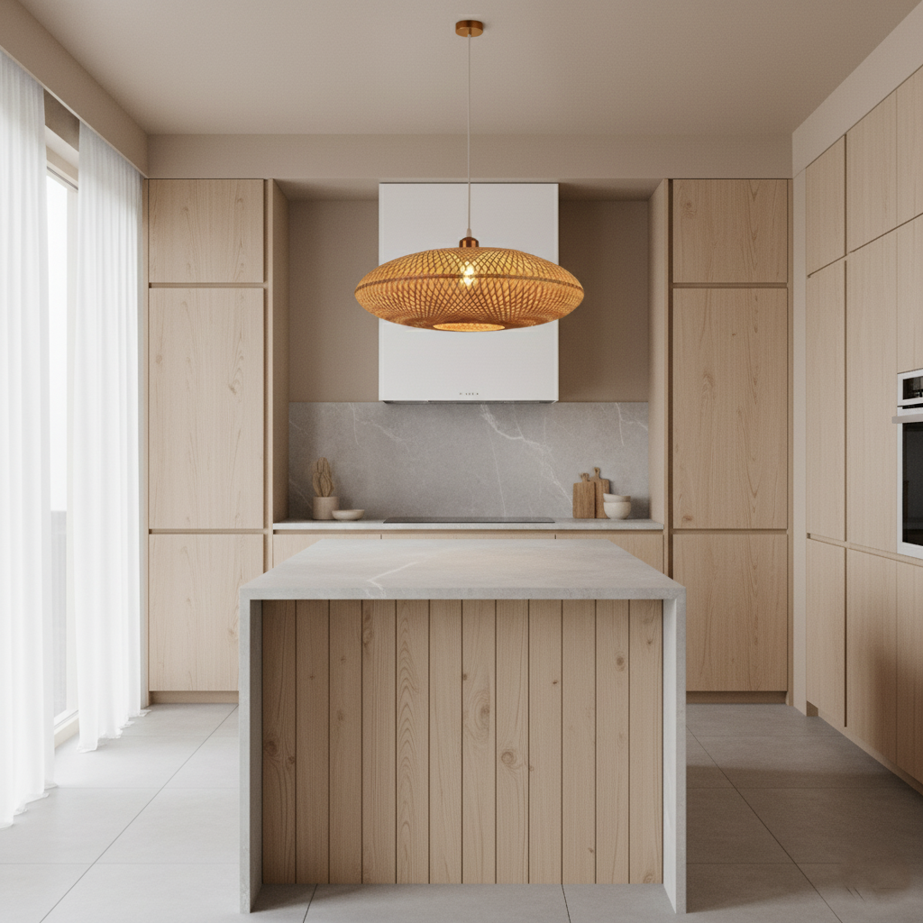 Treasure of the Dawn Bamboo Rattan Pendant Light D899
