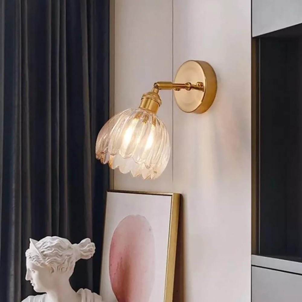 Retro Flower Bud Tulip Glass Wall Lamp S98