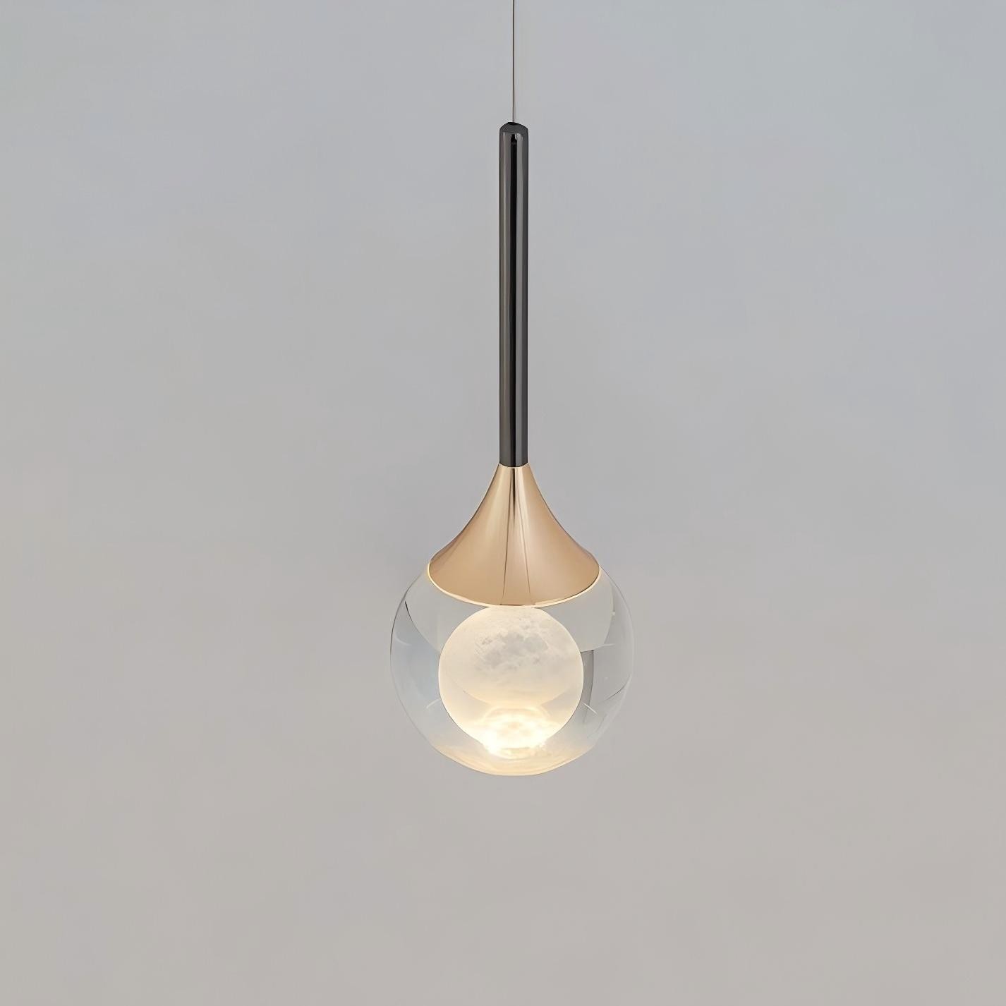 Moon Round Clear Glass Pendant Light S182