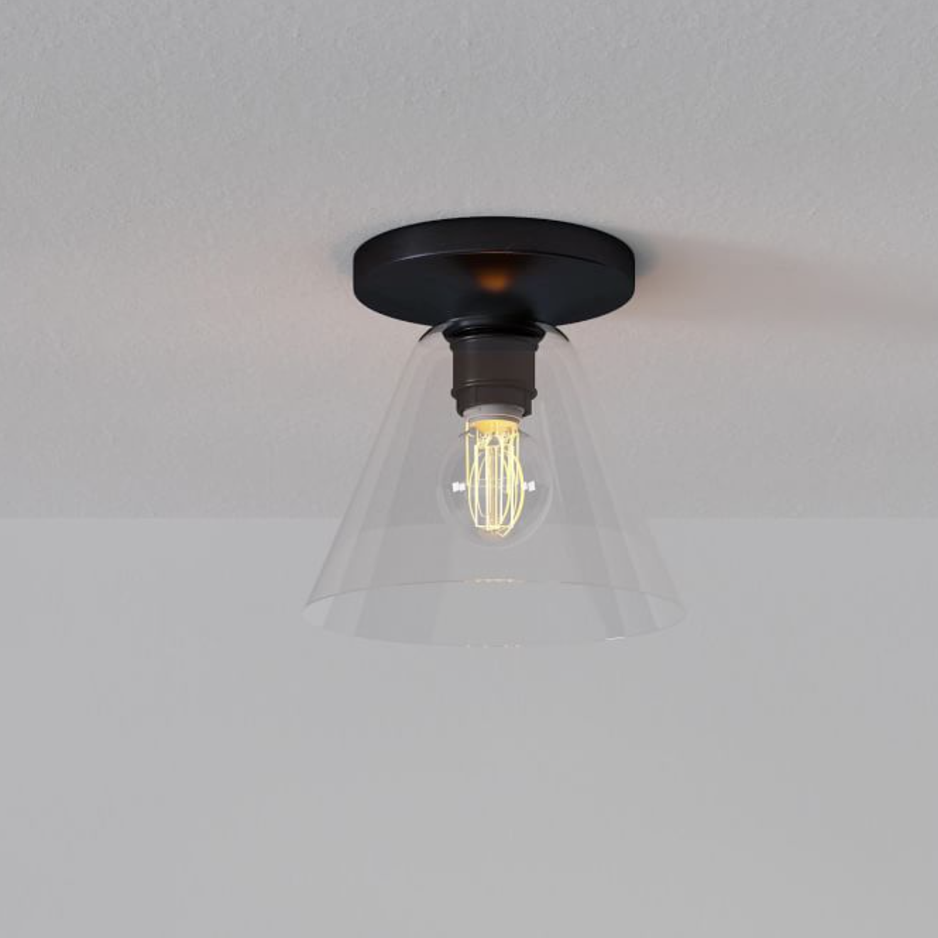 Conica Cone Flush Mount – Glass Ceiling Light for Modern Spaces T233