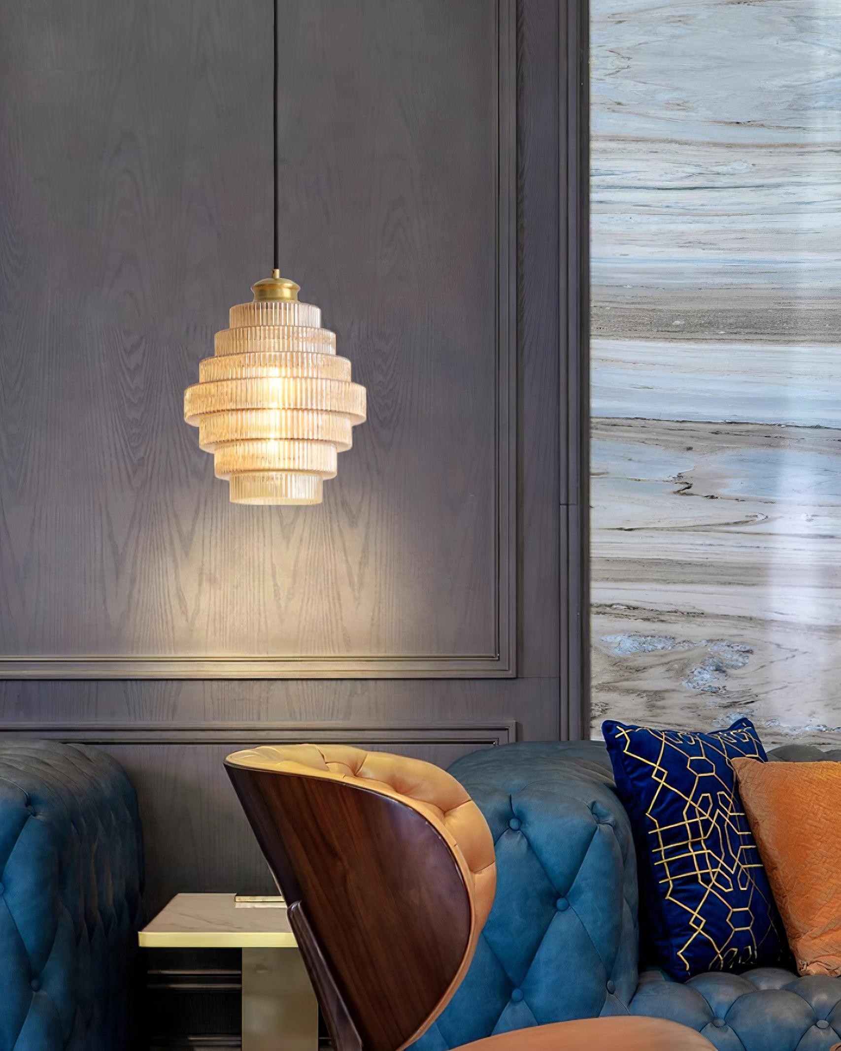 Modern Creative Pleated Design Glass Pendant Lamp M147