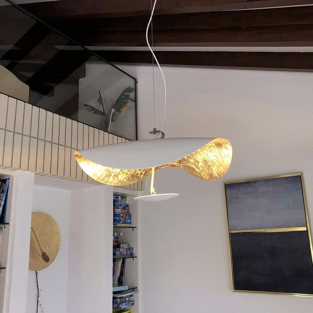 Modern Foil Curved Metal LED Pendant / Ceiling light for Bedroom