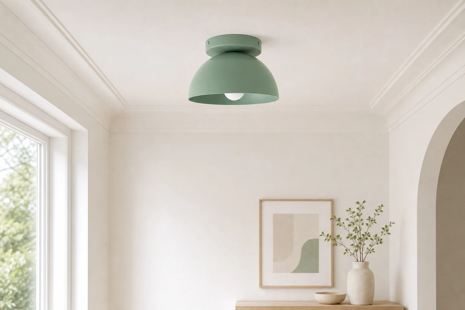 Kopułowa lampa sufitowa Metio w scenie pomieszczenia zawierającej produkt w kontekście