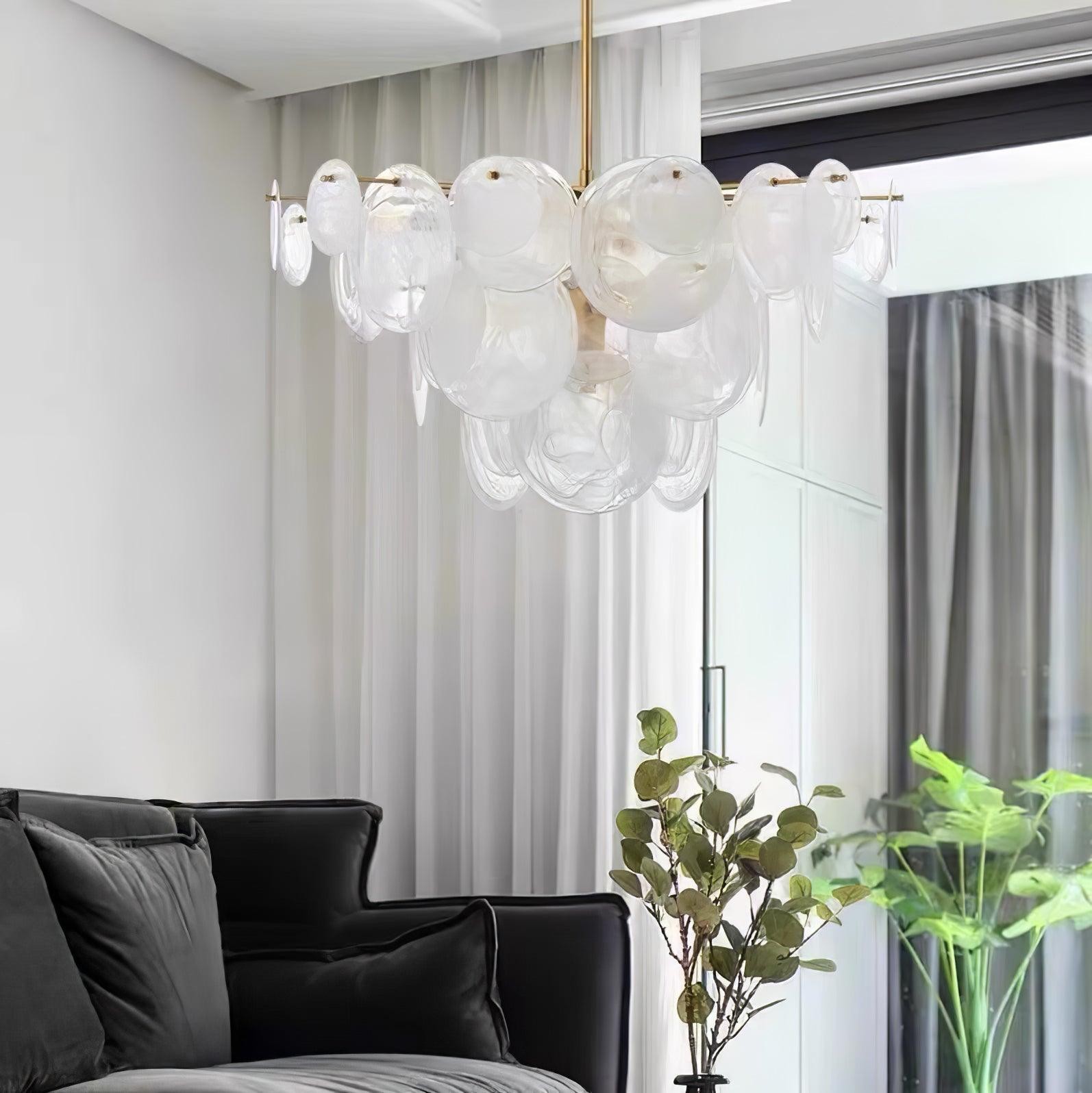 Brass Discs Cascading Chandelier M573