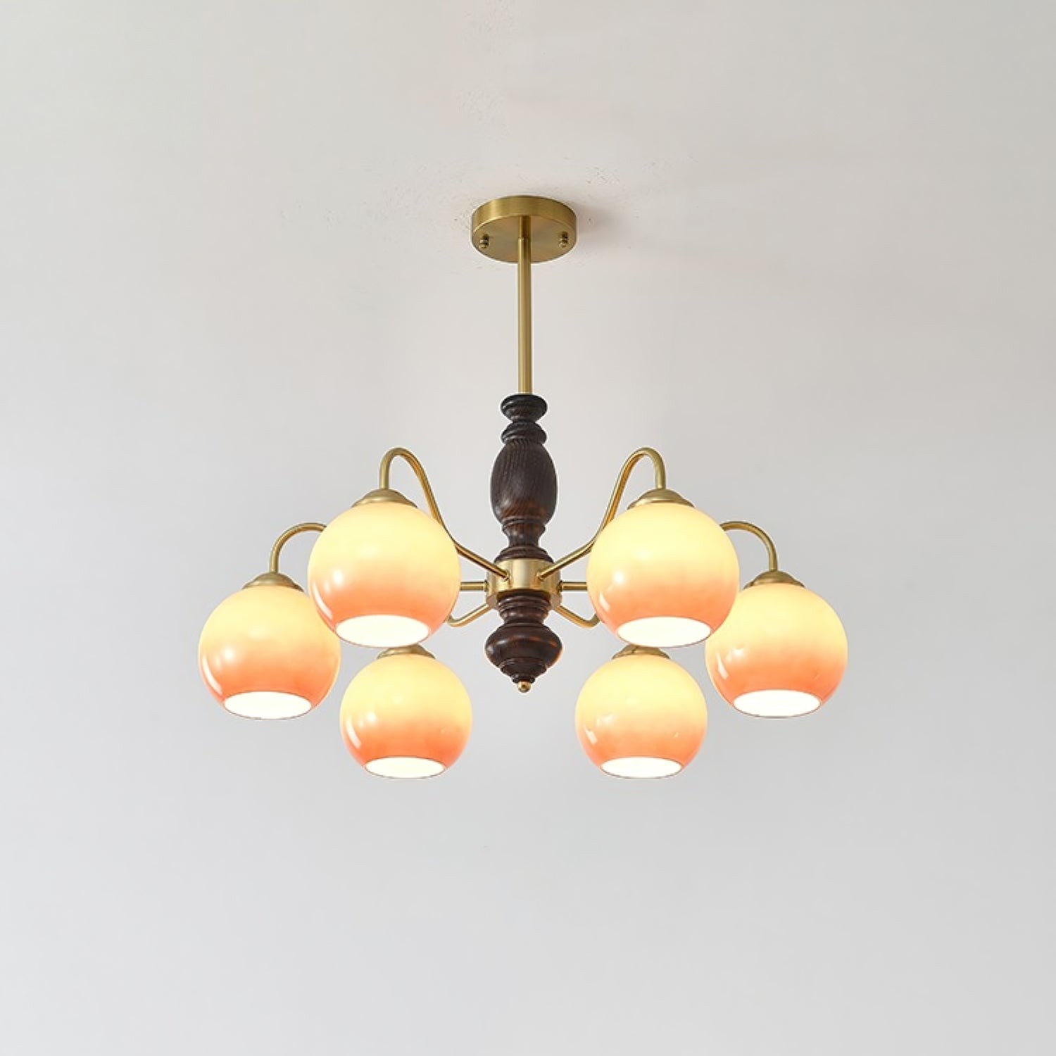 French Medieval Style Caramel Orb Chandelier M82