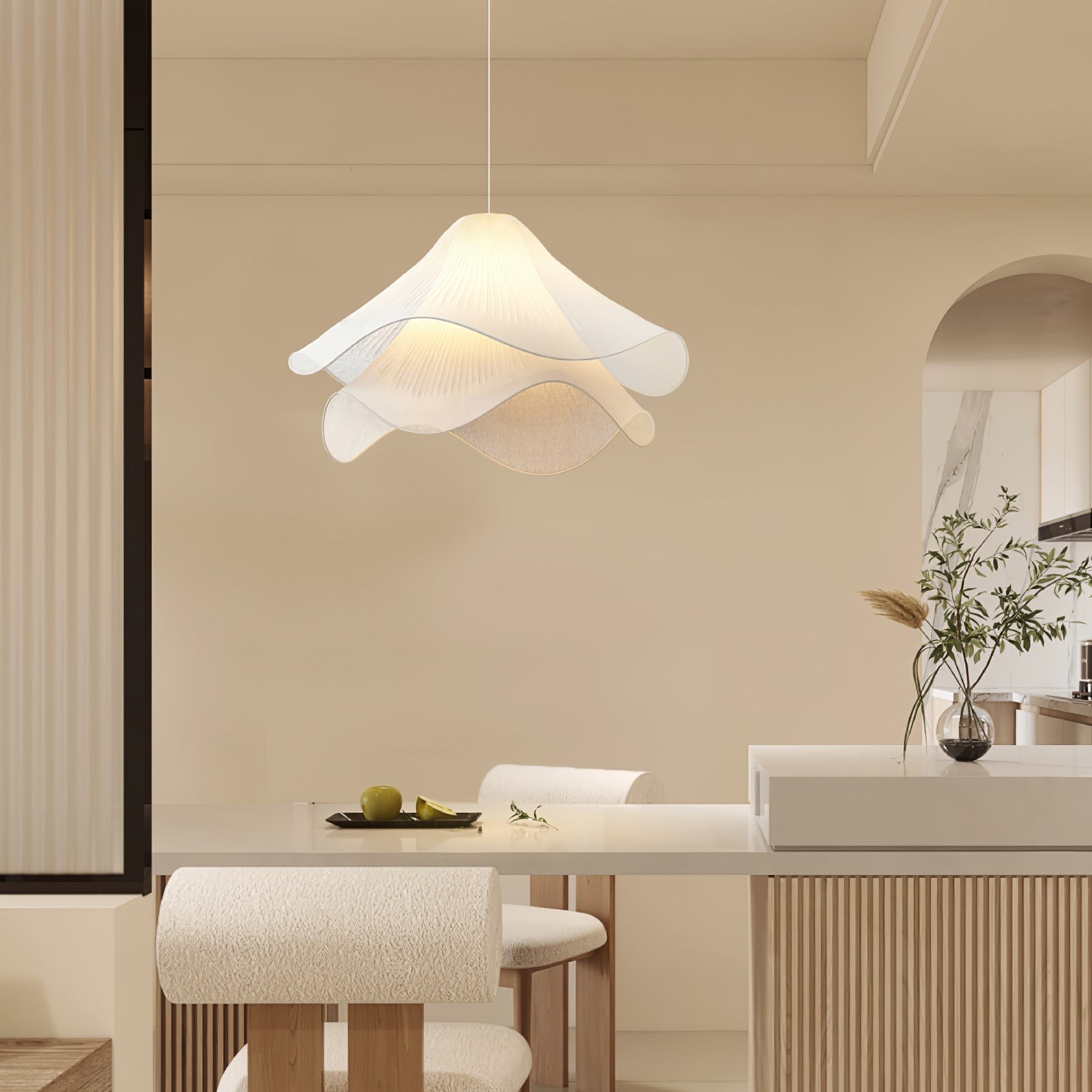 Ethereal Elegant Floral Pendant Light - Adjustable Modern Ceiling Fixture for Living Rooms T087