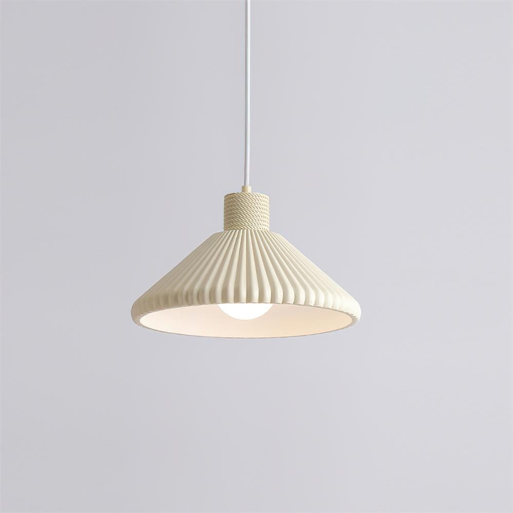 Cream Style Cone Striped Pendant Lamp M328