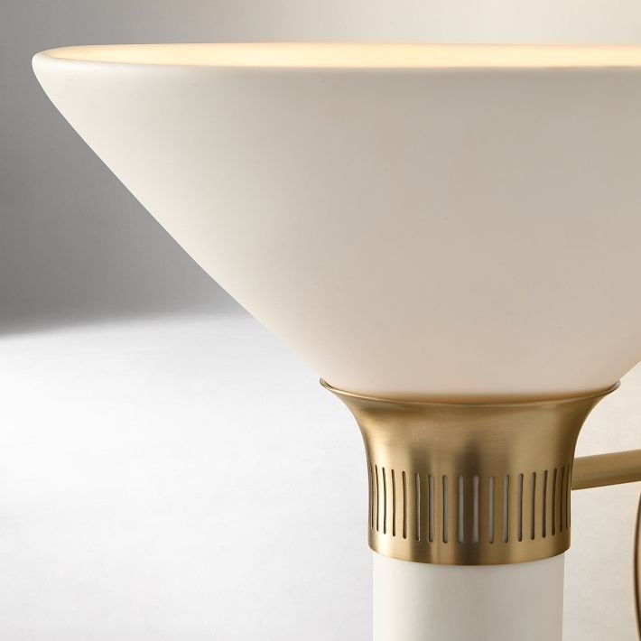 Calvor Vintage-Inspired Bronze Wall Lamp with Porcelain Finish for Hallways & Foyers T128