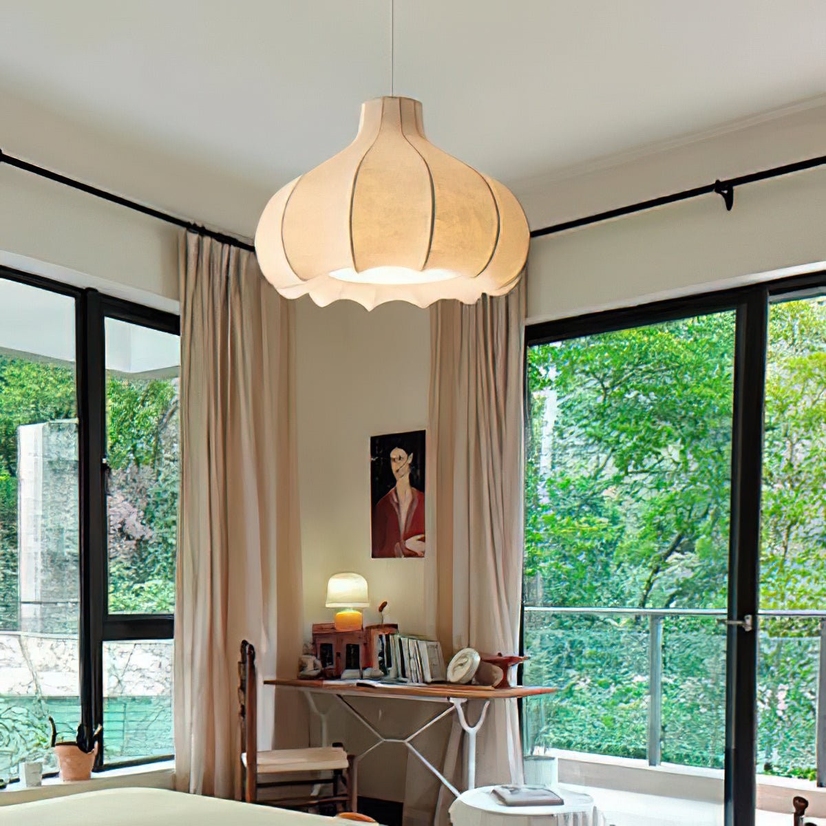 Onion Bubble Silk Pendant Lamp M537