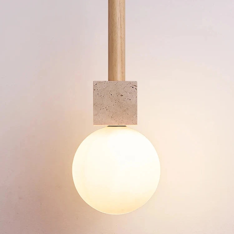 Modern Travertine Cube Pendant Light D928