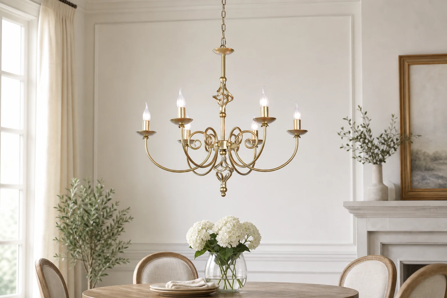 Romantic Candle Chandelier shown in a product-in-context room scene