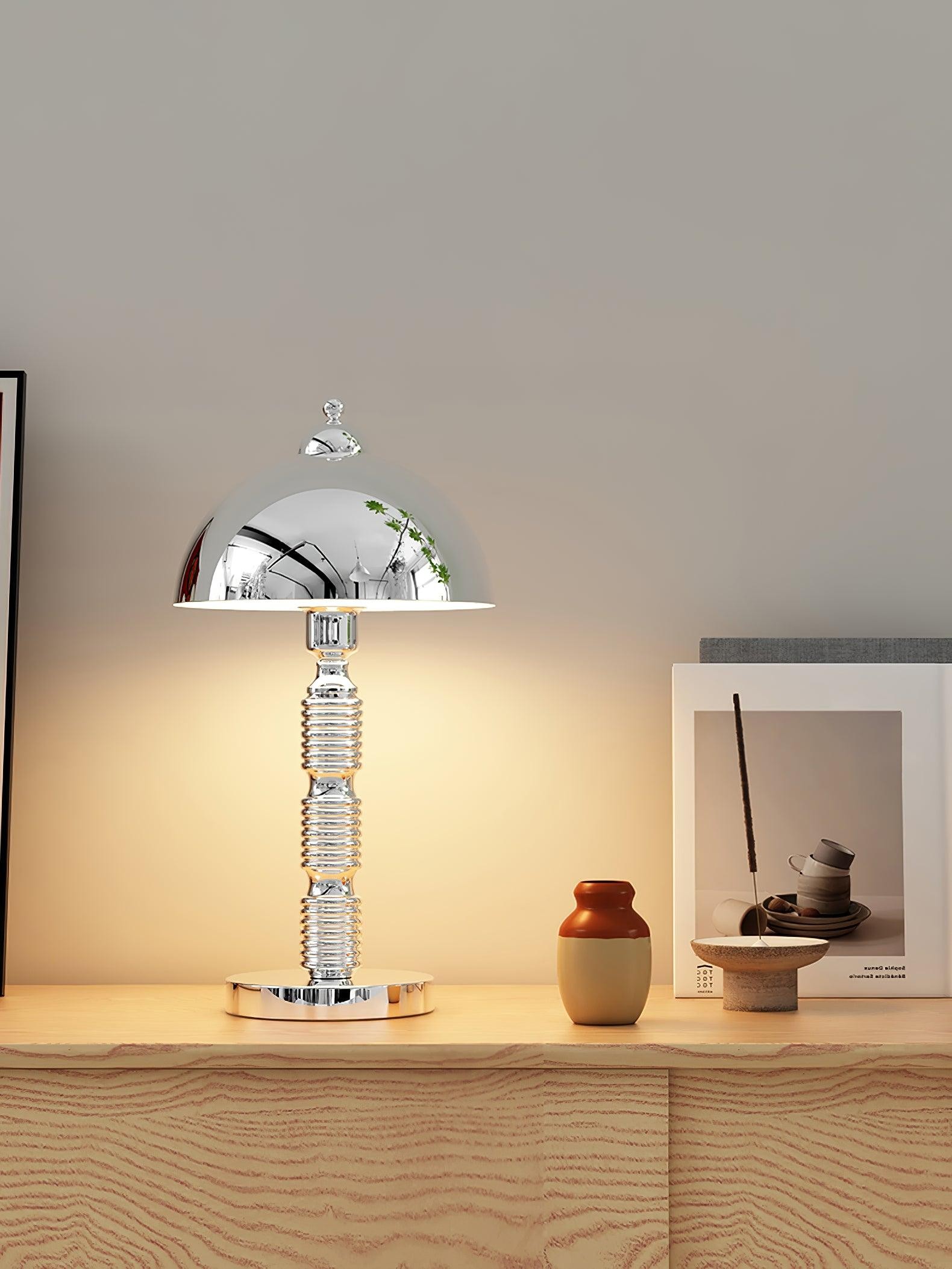 Nordic Iron Round Shade Pleated Base Table Lamp M360