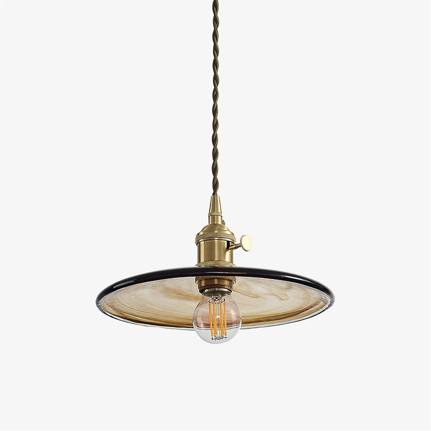 Brass Vintage Clear Glass Pendant Light M34