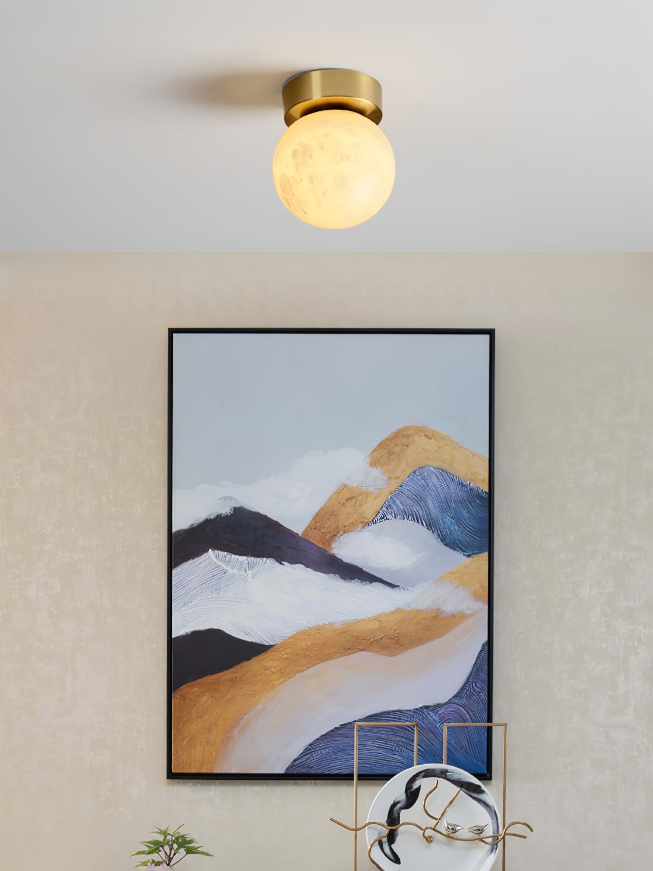Moon Alabaster Ceiling Lamp M538