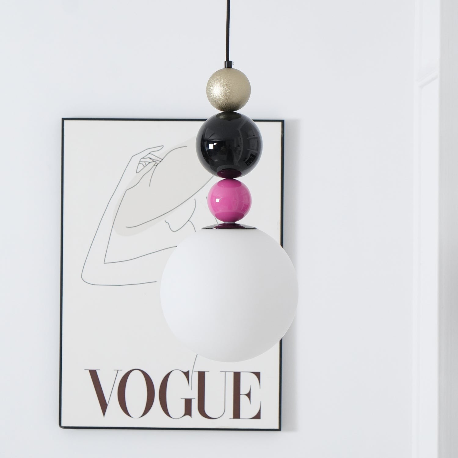 Round Balls Stacking Pink Pendant Lamp M522