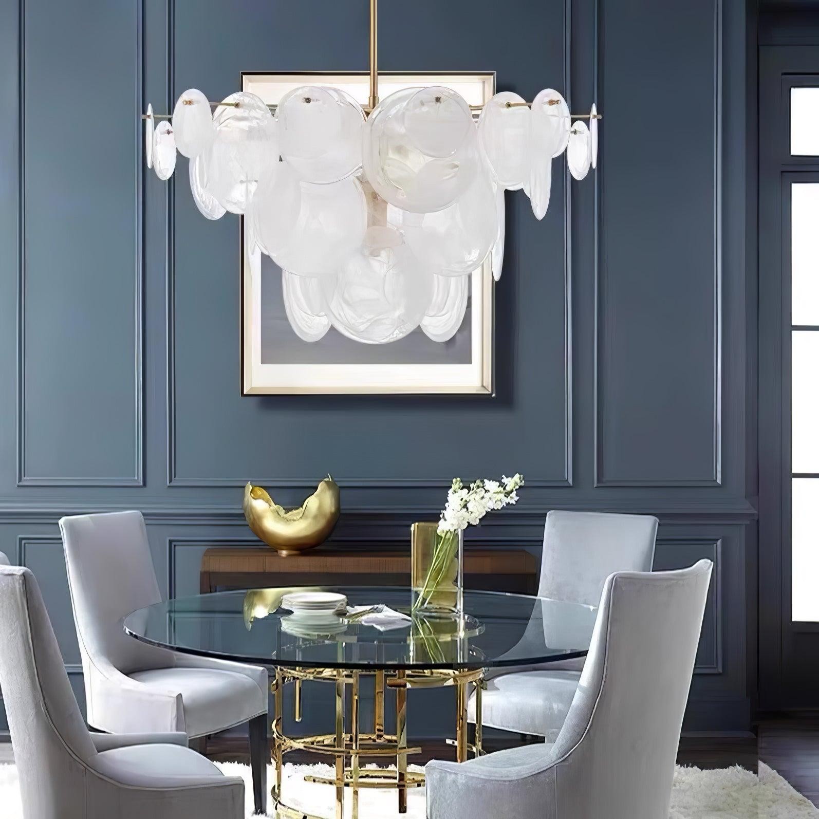 Brass Discs Cascading Chandelier M573