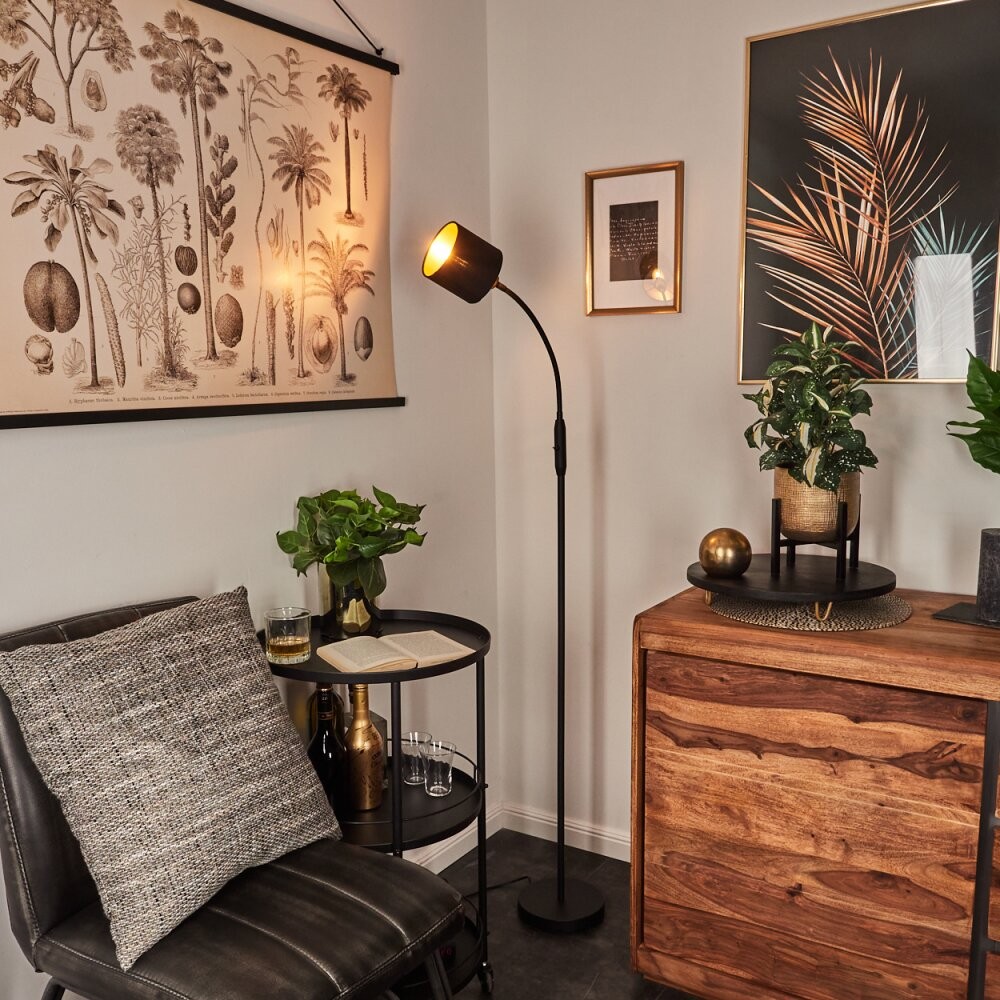 Metal Matte Black Fabric Shade Floor Lamp S67