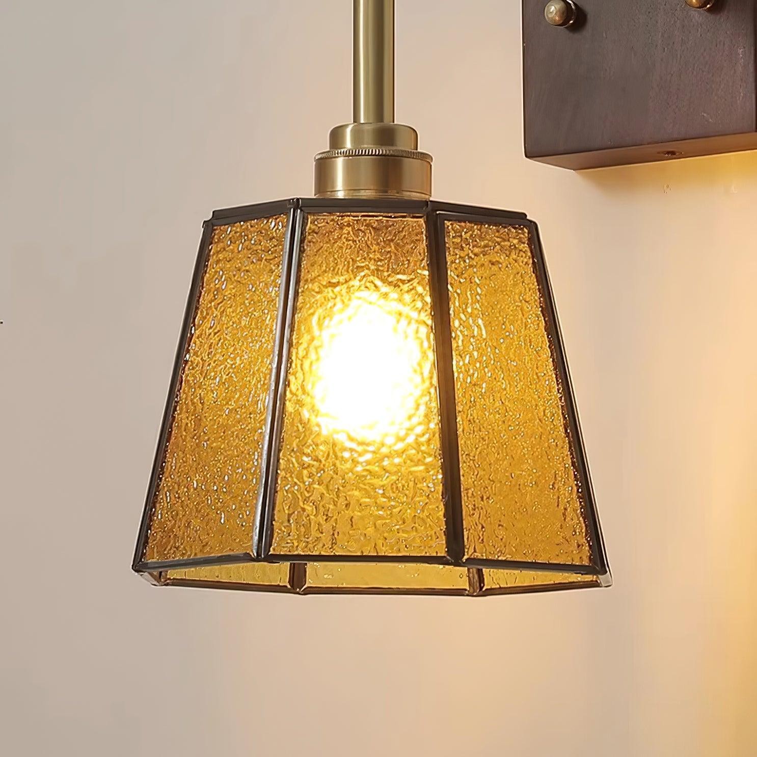 Vintage Brass Walnut Wall Lamp M308