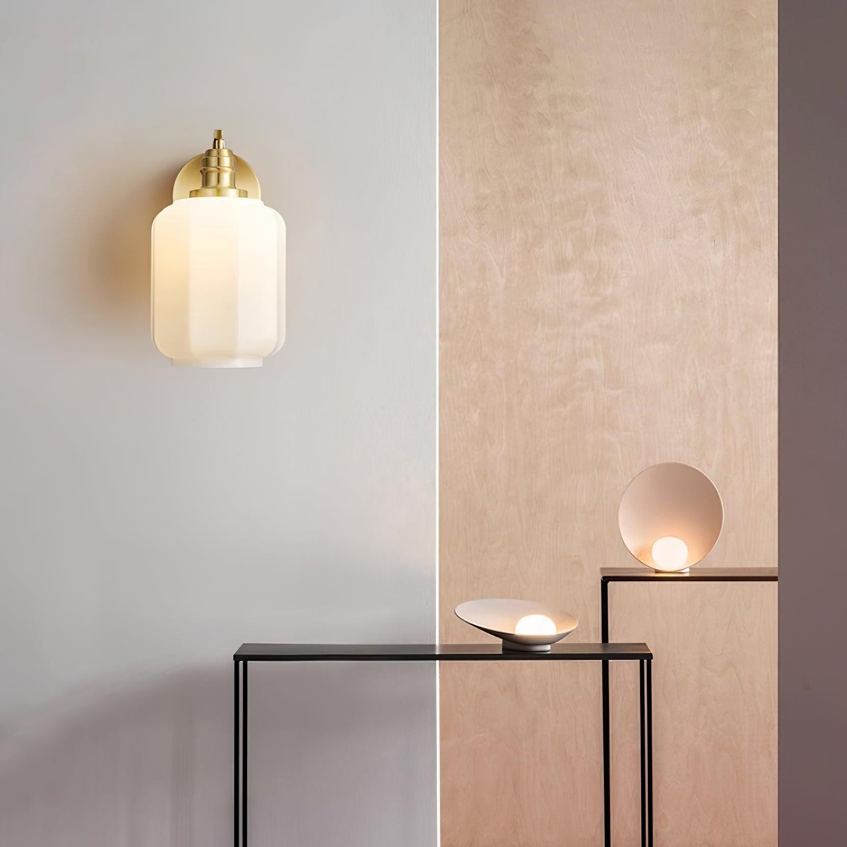Retro Brass and Glass Wall Lamp M253